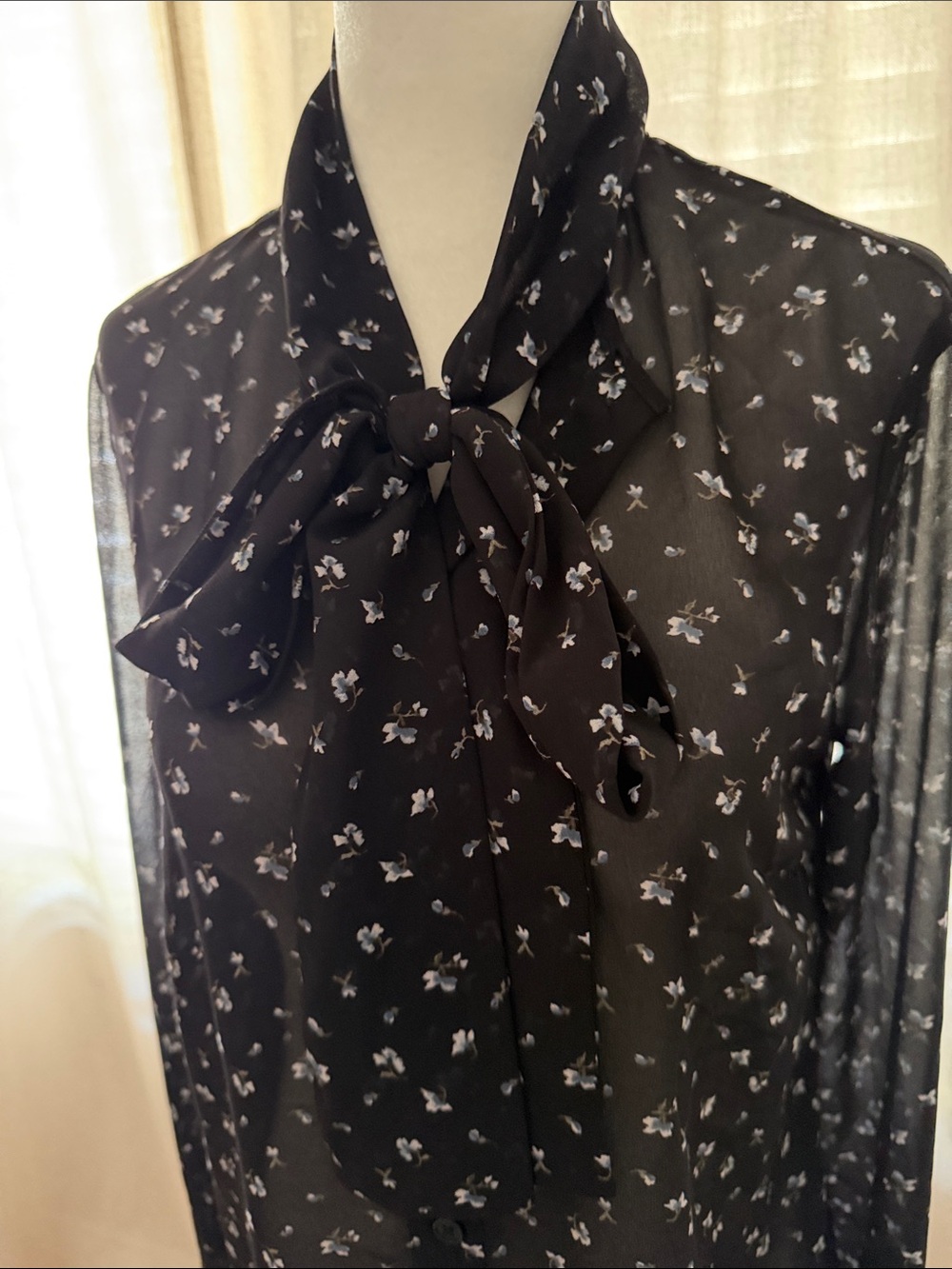 MICHAEL KORS Black Floral Blouse -S - Picture 5 of 6